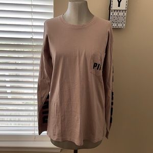 VS PINK long sleeve tee, Size M, EUC